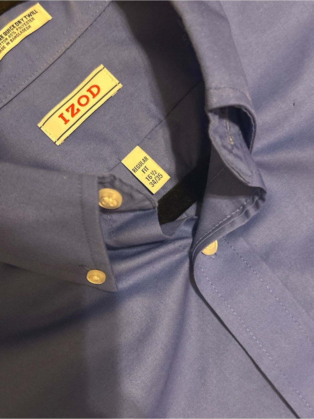Izod Men's Royal Blue Button-Down Dress Shirt - Picture 5 of 8